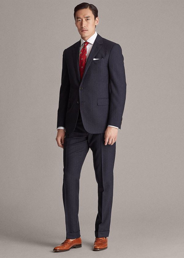 Men's Ralph Lauren Gregory Pinstripe Wool Suits | 258746WPJ